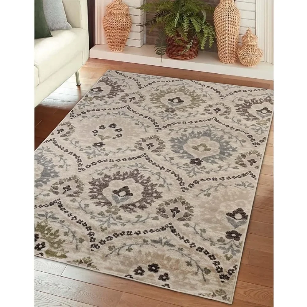 9' X 12' Carpet Living Room Decor Bedroom Indoor Area Rug Entryway Jute Backed Tile Hardwood Augusta Collection Freight free