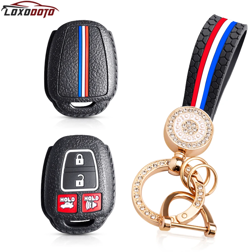 

Силиконовый чехол для ключей, чехол для ключей для Toyota Prius C Highlander Camry 2019 Rav4 2018 Corolla 2016 Tacoma Vios, брелок для ключей