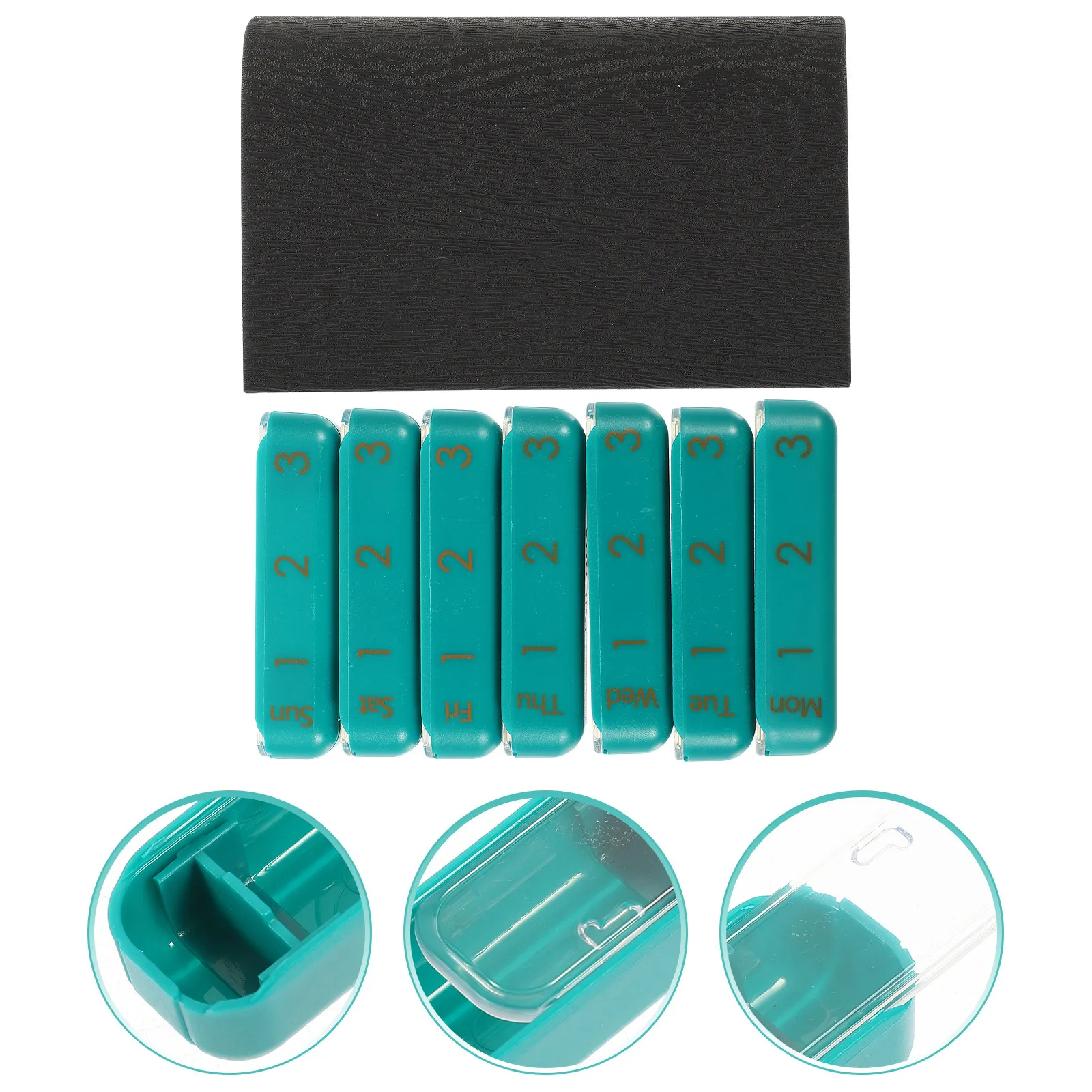 1Set Compact Medicine Organizer Weekly Pill Box Separate Compartments Portable Travel Case with Storage Bag Medicine Organizer