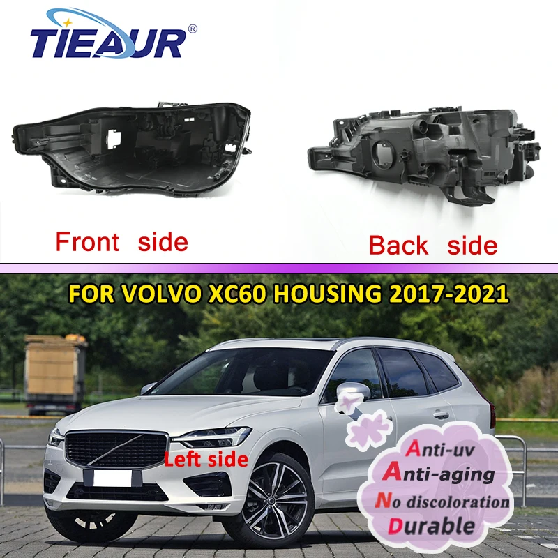 

Lampshade Lens Lamp Back Cover for Volvo XC60 2017 2018 2019 2020 2021Headlight Housing Base Plastic Black Accessories Tool DIY