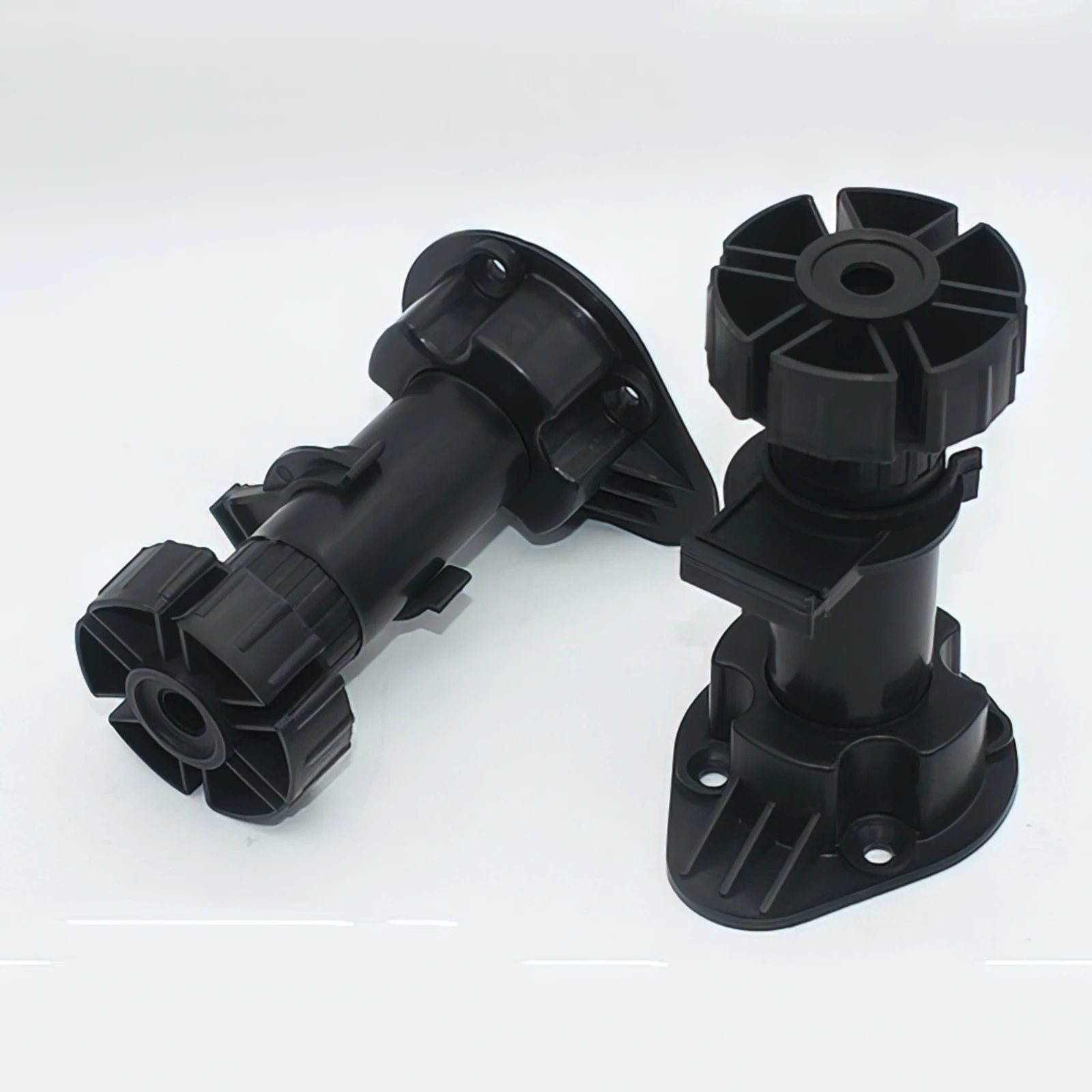 4 יחידות רגלי ארון מתכווננות לגובה למטבח ולחדר האמבטיה, רגלי פלסטיק שחורות לרהיטים בין 100 מילימטר ל-120 מילימטר