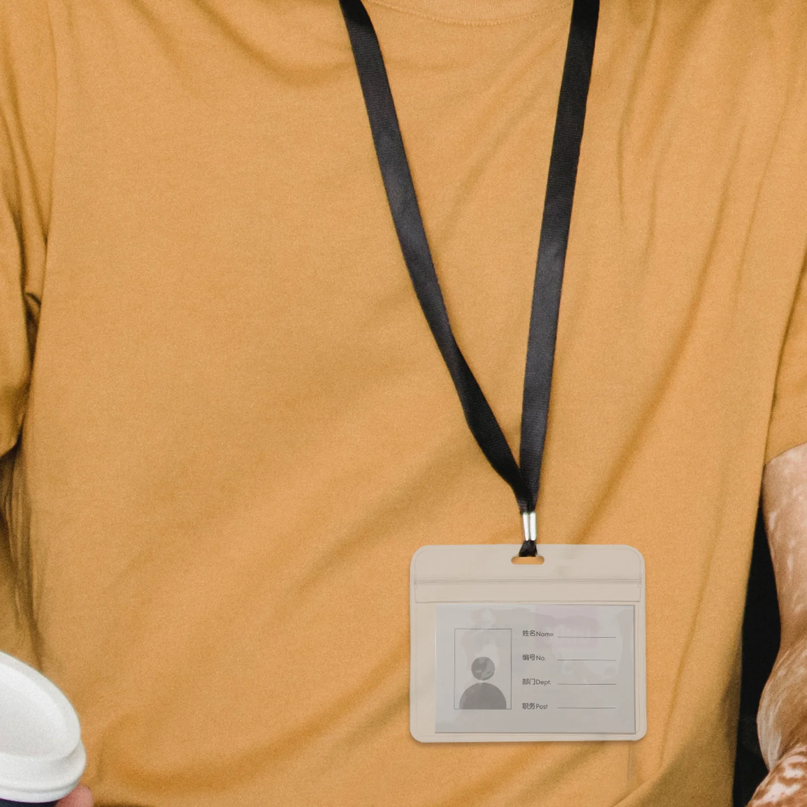 

10Pcs Transparent Id Holder PVC Badge Sleeve Secure Easy Carry Lanyard Compatible Work Office Home Use Nameplate Case