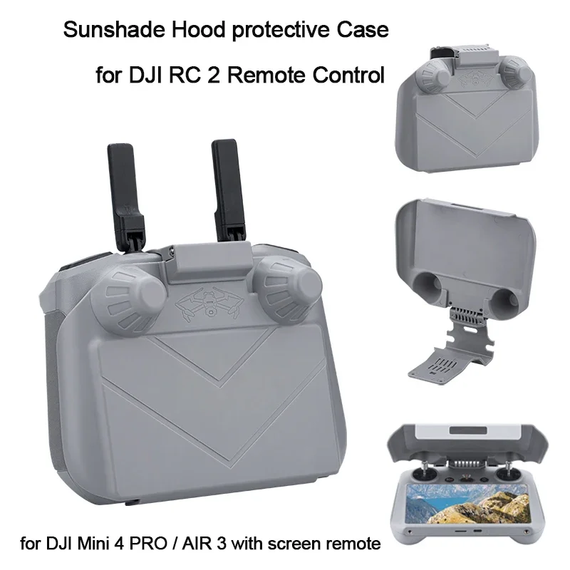 DJI Air 3S AIR 3 Mini 4 Pro 드론용 스크린 보호대 쉘, RC2 리모컨 선 후드 햇빛가리개 커버, RC 2 액세서리, 2 in 1