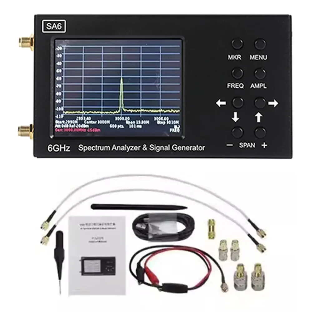 SA6 Portable Spectrum Analyzer with Built-in Signal Generator,35MHz-6.2GHz,Support PC Software Control,Suitable for Radio,Audio
