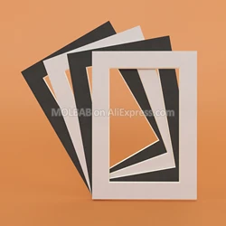Photo Mats 5/6/7/8/10/12/14inch White/Black Textured Surface Paperboard Mounts For Picture Frame Passe-Partouts Décor 12PCS/Lot