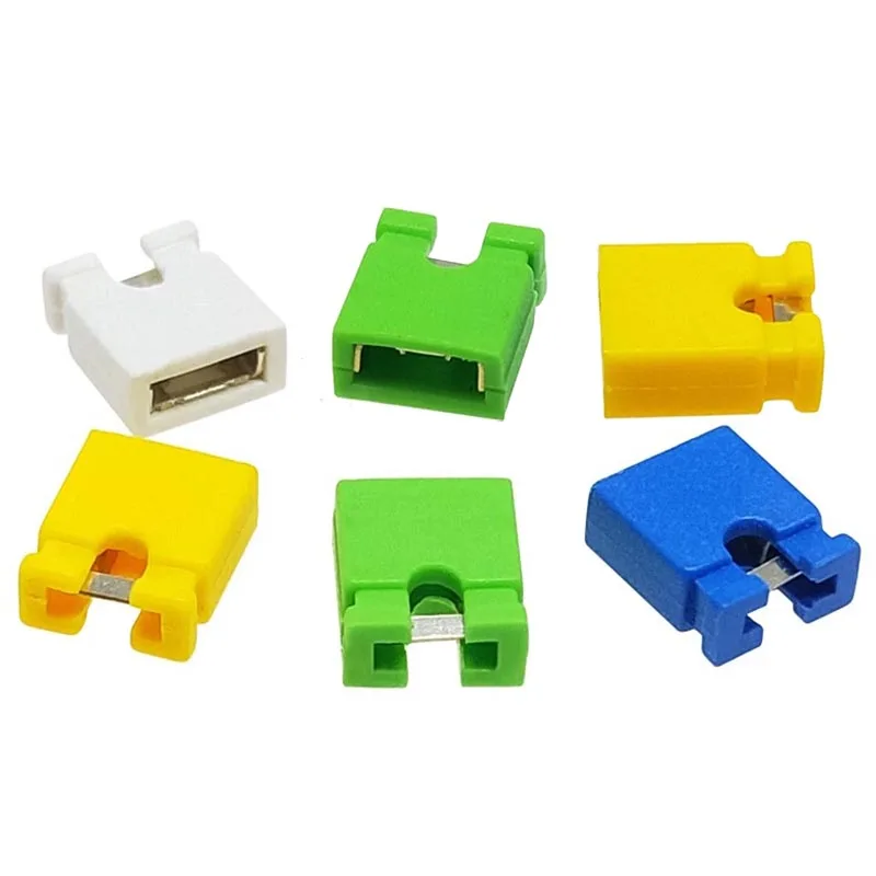 100 قطعة غطاء قصير، أحمر أسود أصفر أبيض أخضر أزرق 2.54 مللي متر رؤوس سلك العلب دبوس رأس موصل غطاء #4