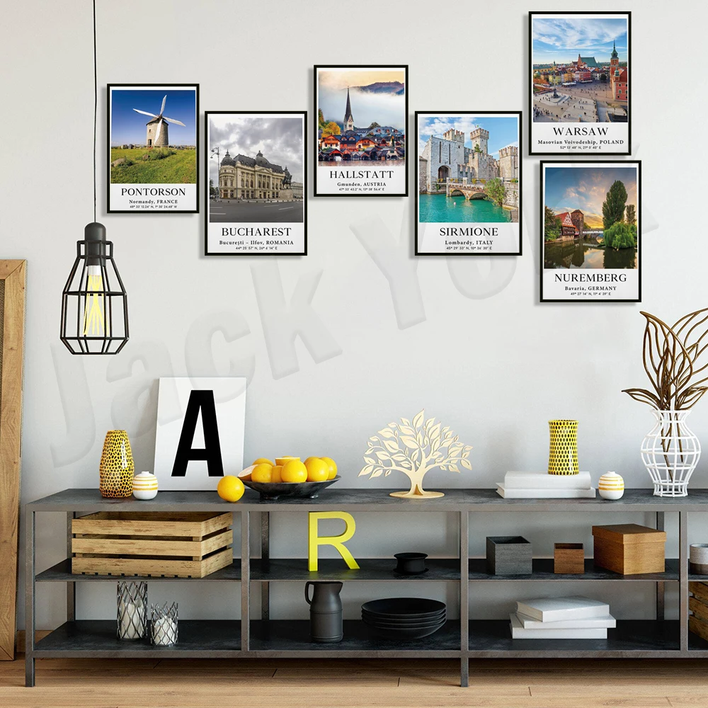 فالنسول فرنسا، بوخارست، ألمانيا نوريمبرغ، سيرميوني، الدنمارك، هالستات، غيرنسي، بونتورسون، نورماندي أوروبا ملصق السفر