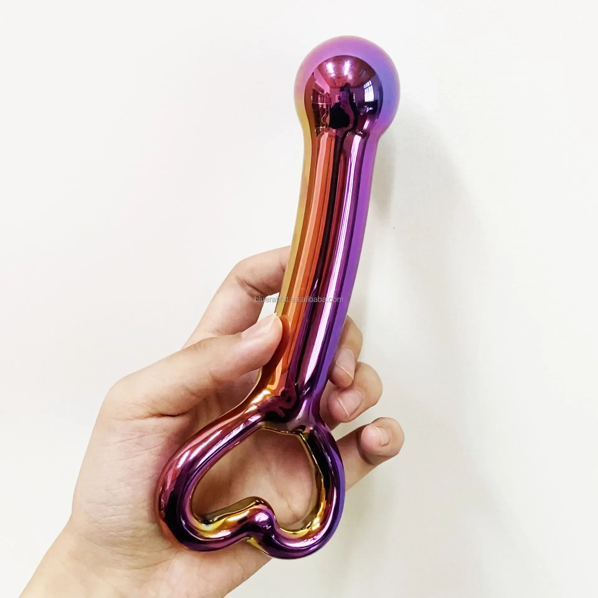 Multicolour Glass Dildo Handmade Crystal Luxury Anal Butt Plug Dildo Sex Toys