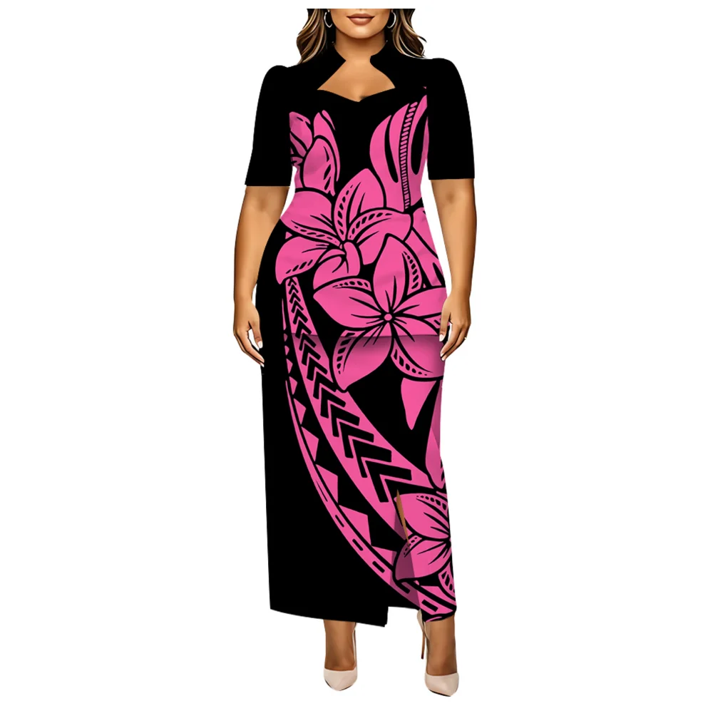 Newly Designed Polynesian Island Custom Women'S Puletasi Dress Stylish And Elegant Featuring Samoan Ethnic Style Evening Gown