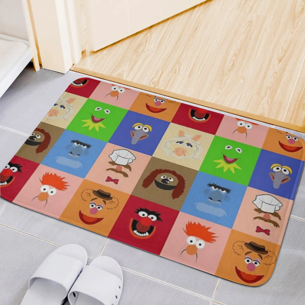 Muppets Fluff Fiber Bath Mat, Shower Room Rugs, Chenille Bathroom Floor Mat, Toilet Absorbent Entrance Door Mat