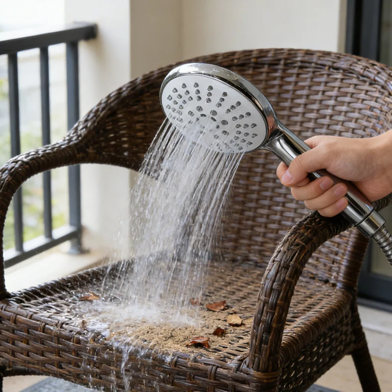 

1pcs Handheld Round Head Showerhead with High Water Output Multi Functional Adjustable Showerhead Household Bathroom Accessories