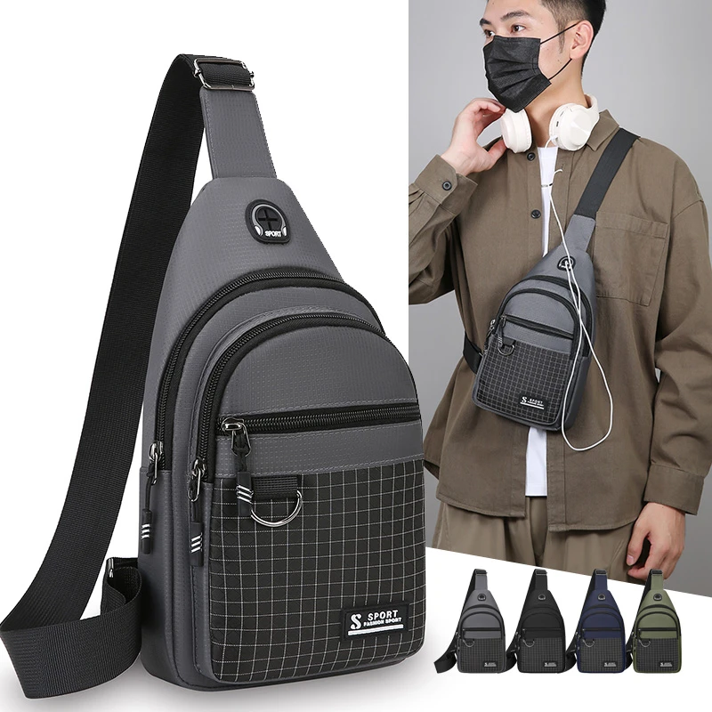 

Men's Multifunctional Chest Bag with Multi-layer Storage Space Sports Chest Bag Suitable for Commuting Hiking Cycling and Other