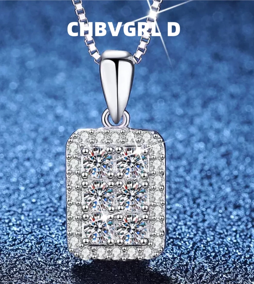 

[Shining Sugar] moissanite necklace S925 sterling silver full diamond sugar Japanese and Korean simple luxury pendant collar