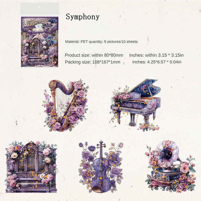 10Sheets Pack Handel Banquet collection retro Rococo style sticker decoration Background collage DIY Scrapbook cut 167*108Mm