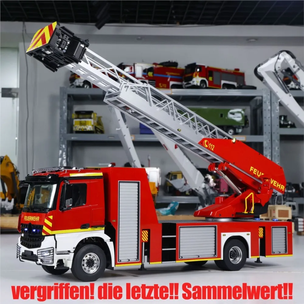 

1/14 4X2 Радиоуправление Пожарная машина Металлическое шасси Электрический RC Подъемник Лестница Автомобиль Звук Свет Готовый автомобиль Игрушка для мальчиков