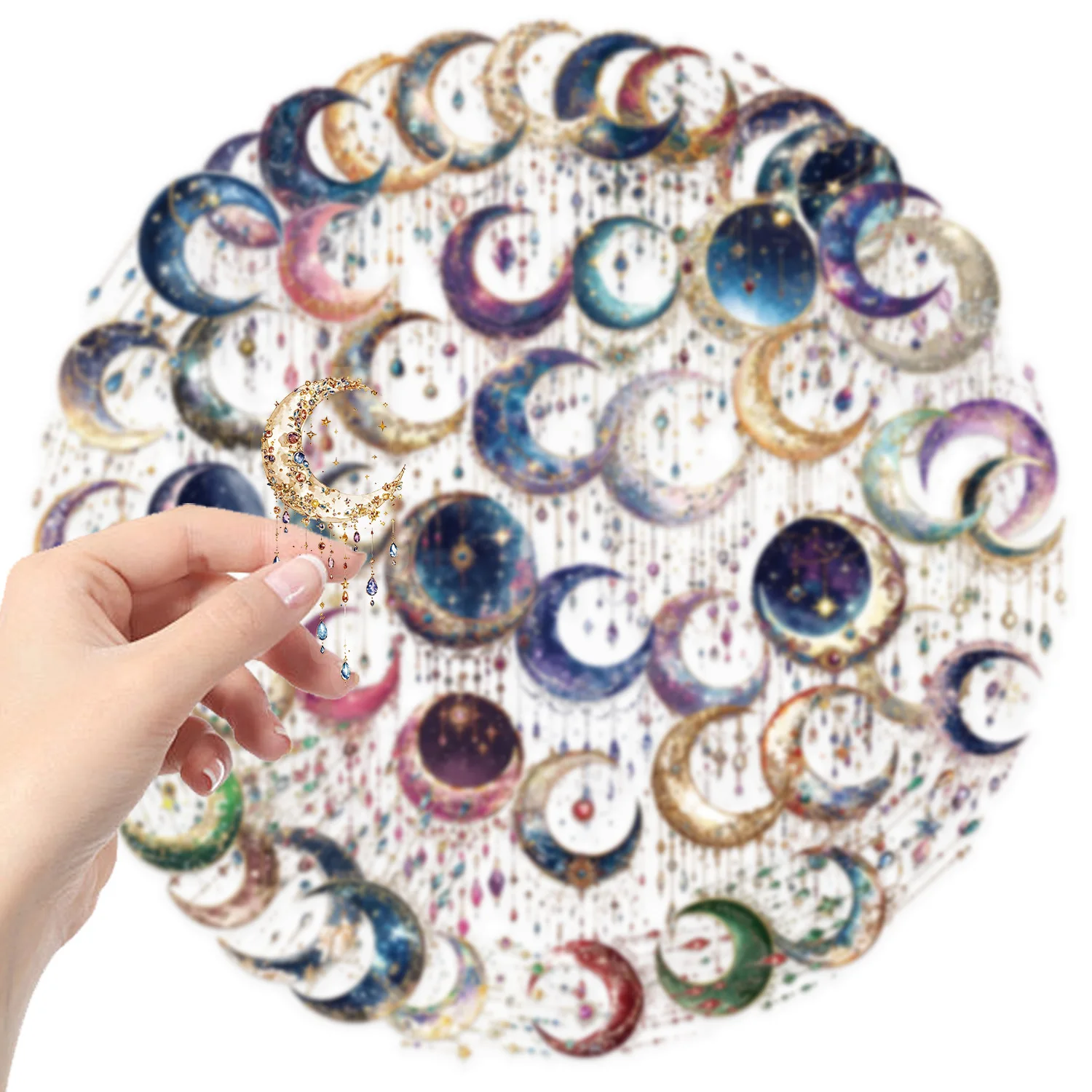 

10/50PCS Cartoon Aesthetic Fantasy Galaxy Fashion Art Transparent PET Stickers for Water Cup Computer Notebook Stationery