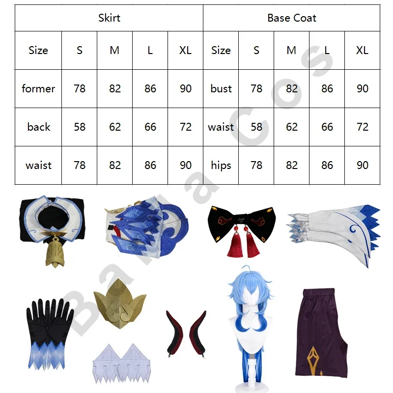 Genshin impact Ganyu cosplay vestidos sexy Bluey wig disfraces de Halloween para mujeres y niñas, conjuntos de vestido de lujo, accesorios exóticos