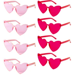 8 Pairs Heart Shaped Sunglasses Candy Color Glasses for Wedding Team Bride Gifts Bachelorette Party Bridal Shower Decor Supplies