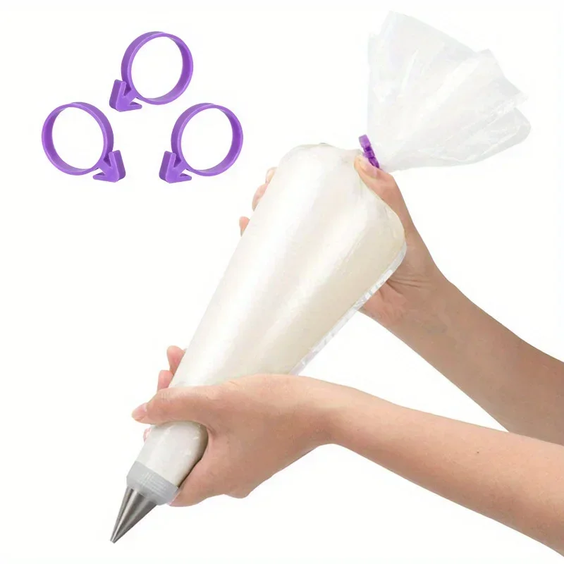 

12pcs Silicone Piping Bag Ring Set Decorated bag silicone fixing Sealing Binding rope Baking accessories Pizza peel Dough cutter