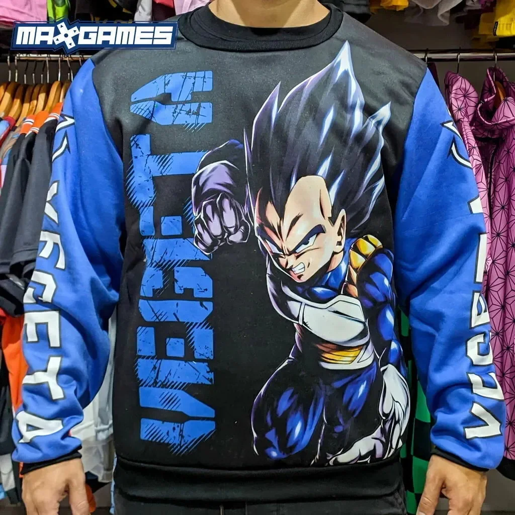 

Bandai Dragon Ball Z Periphery Son Goku Vegeta с аниме-принтом для взрослых и детей, толстовка с круглым вырезом, мягкая, удобная, свободного кроя, осень-зима