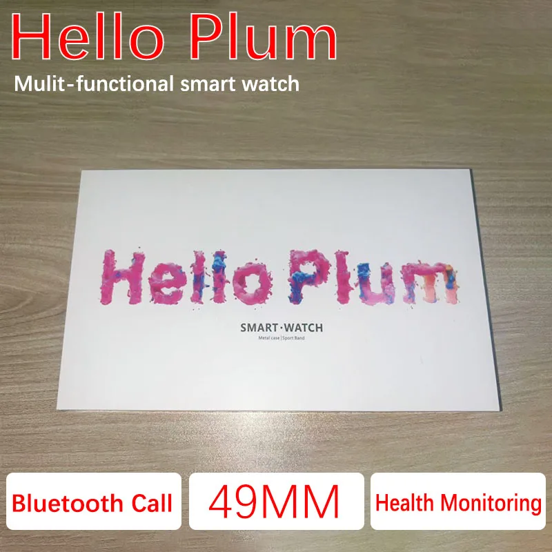 Novo Relógio Inteligente Hello Plum para Homens 49mm 2.09 Polegadas NFC GPS Chamadas Bluetooth Música Jogos Carregamento Sem Fio ﻿