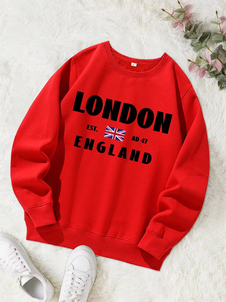 Letter London Design Printed Female Sweatshirt Autumn S-Xxl Hooded Simple Comfortable Hoodies Casual Warm Soft Clothes Women