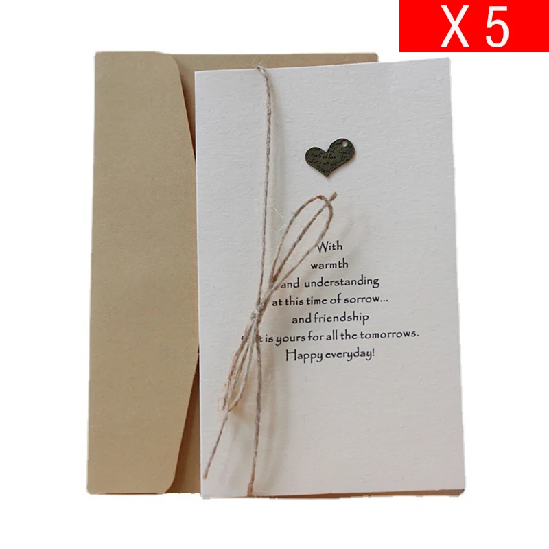 

5 Pcs/Lot 10.5*17.3CM Retro Greeting Card Name Card Envelope Hot Stamping Love Wedding Party Invitation Greeting Cards Gift