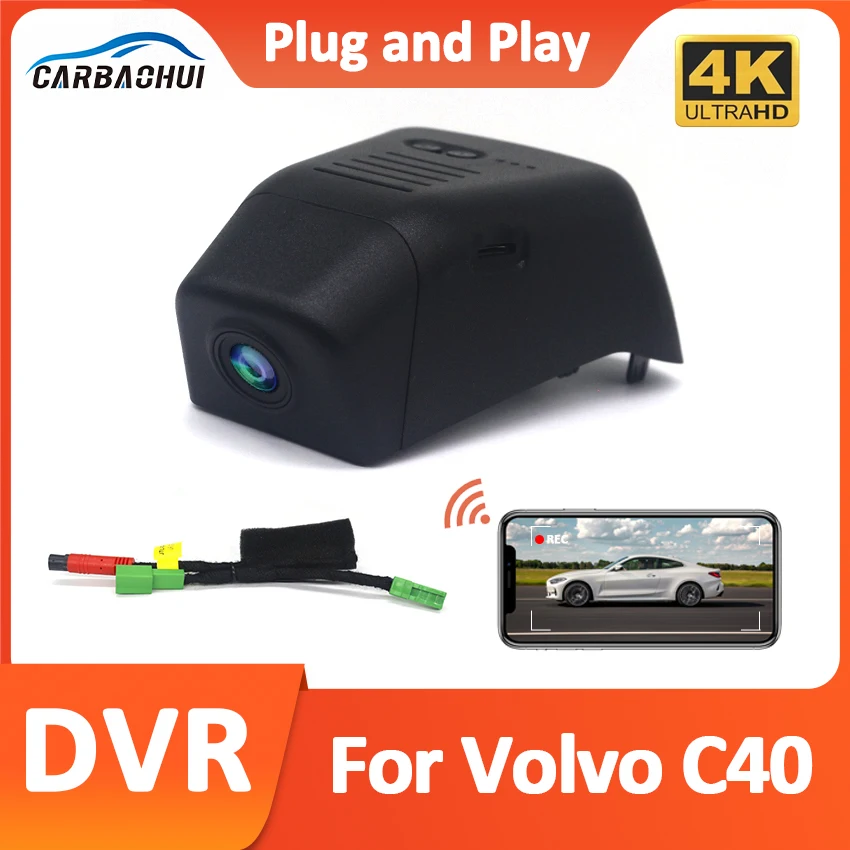 

For Volvo C40 2022 2023 2024 Plug and play DashCam Accessories WIFI Car DVR Video Car Camera Recorder DashCam Devices Accessorie