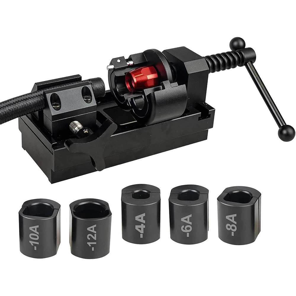 Fuel Line Fittings Installation Tool Kit, Aluminum Alloy Rotary Fuel Hose Connection Bracket For 4-6AN 8AN 10AN 12AN Connector