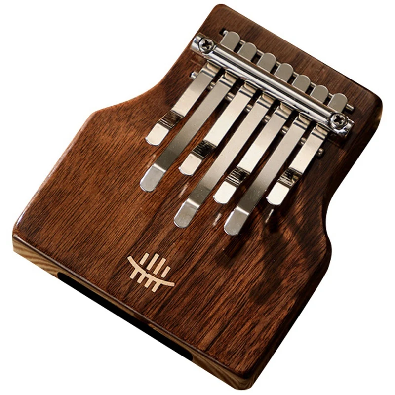 Hot AD-Hluru A Thumb Piano Mini Professional Chords Kalimba 7 Keys Note Tone Knock Musical Instrument Black Walnut Bottom Openin