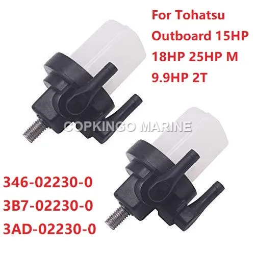 2Pcs Boat Fuel Filter Line Assy 346-02230-1 fit Tohatsu Outboard 15HP 18HP 25HP M 9.9HP 2T