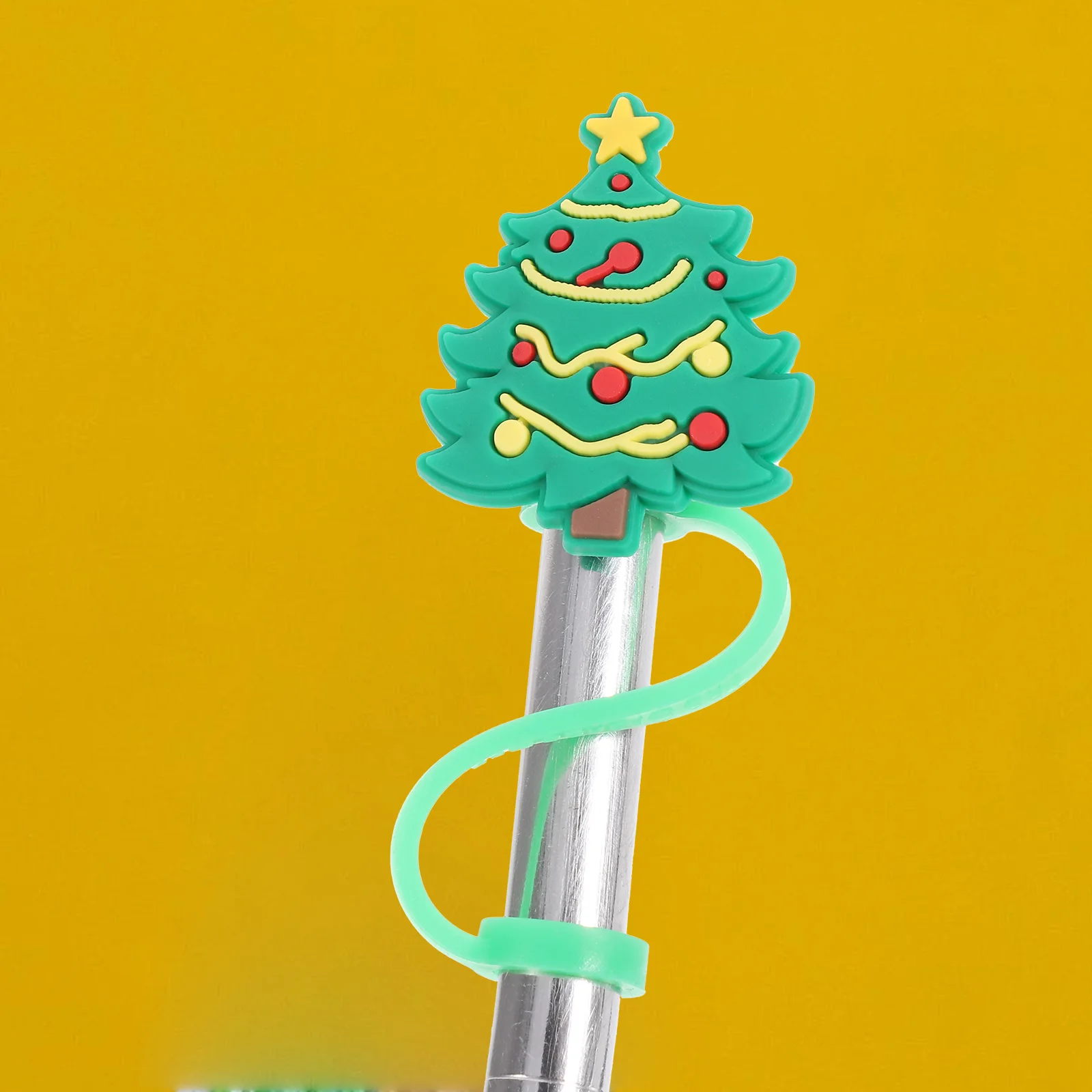 

Cap Straw Topper Cartoon Multi-color Protectors Silica Gel Silicone Replacement Tips