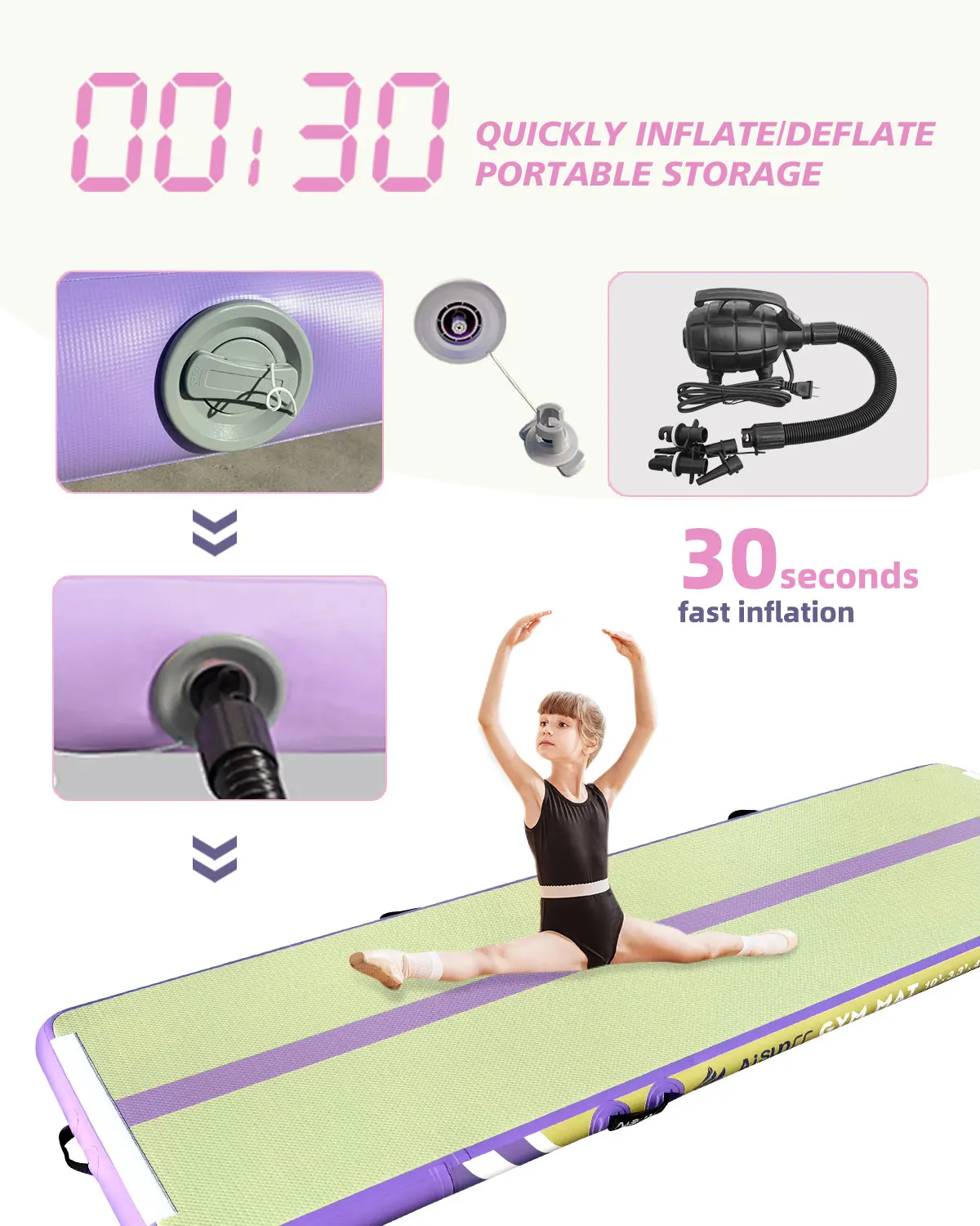 Factory 3m Inflatable Gymnastics Air Track For Gymnastics And Yoga Premium Quality Yoga