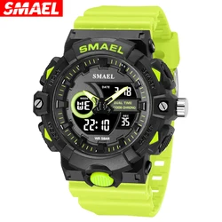 SMAEL Multifunctional LED Light Digital Sport Watch Mens Casual Student Stopwatch Clendar Clock Quartz Analog Wristwatches 8081