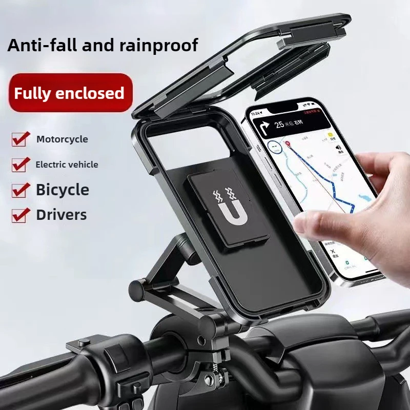 

Motorcycle Phone Holder Electric Bike Waterproof Magnetic Suction Mounted Bike Waterproof Retractable Navigation Phone Holder