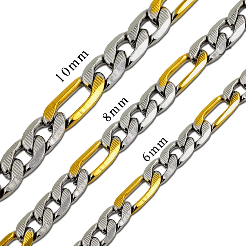 ASON Cuban Chain Necklace Women Men Stainless Steel Gold Color Link Chains Choker Female Male Collar Diy Accessories Gift