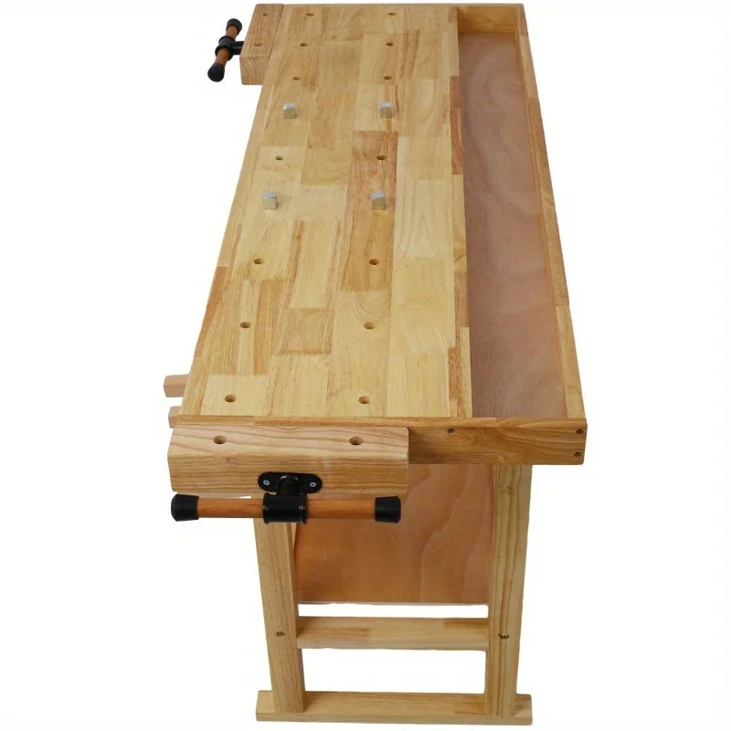 High Quality Acacia Mangium Workbench，Top with Groove - Durable，With Adjustable Rubber Handle