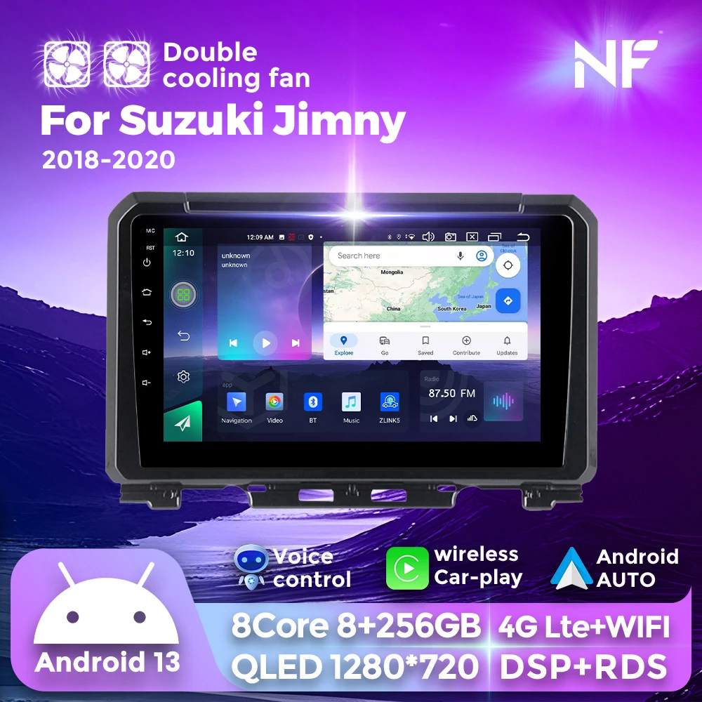 

8+256G 2K QLED Touch Screen Car Radio Stereo For Suzuki Jimny JB64 2018 2019 2020 Android 13 Multimedia Video Player GPS Carplay