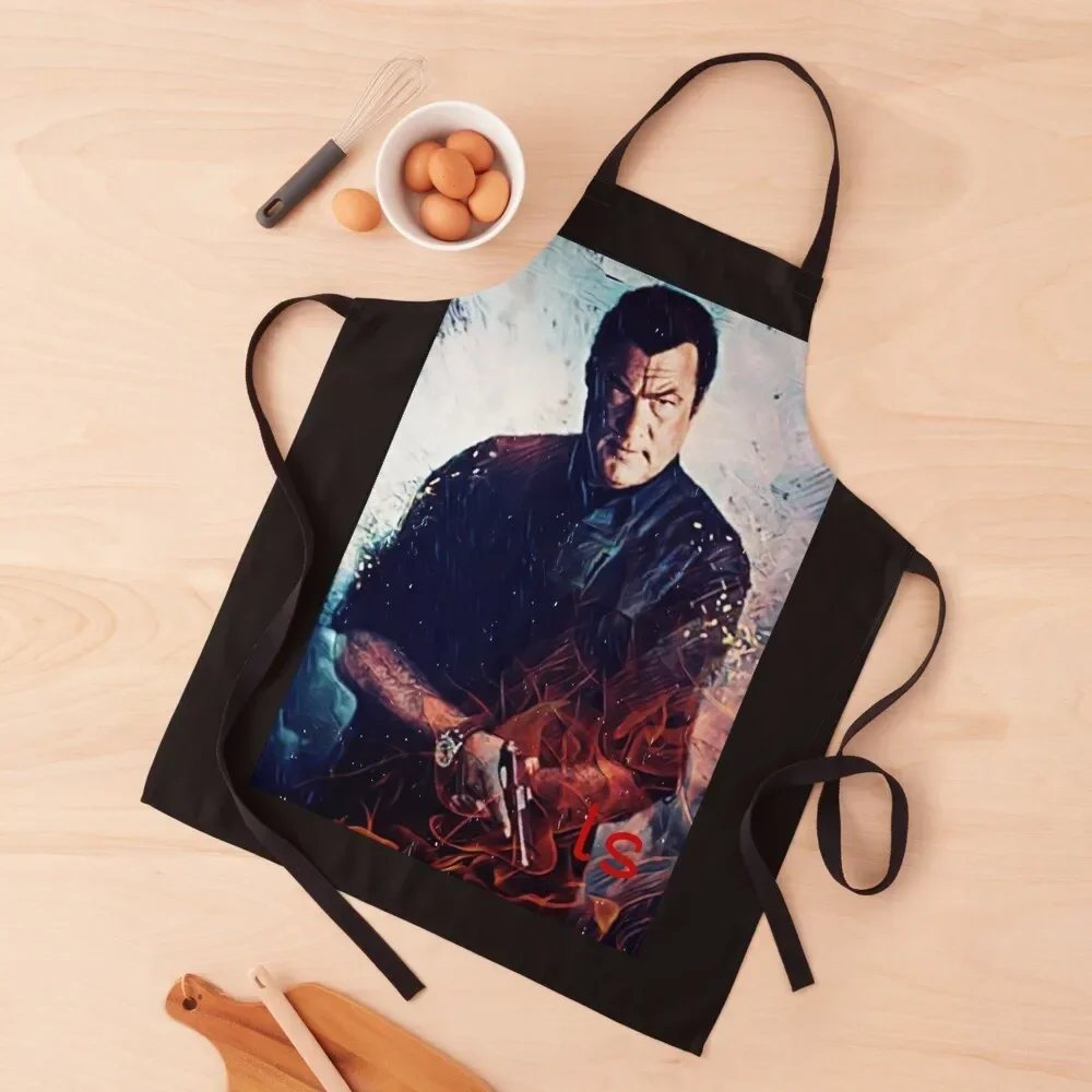 

Steven seagal Apron for women with pocket Barista kitchen item Apron