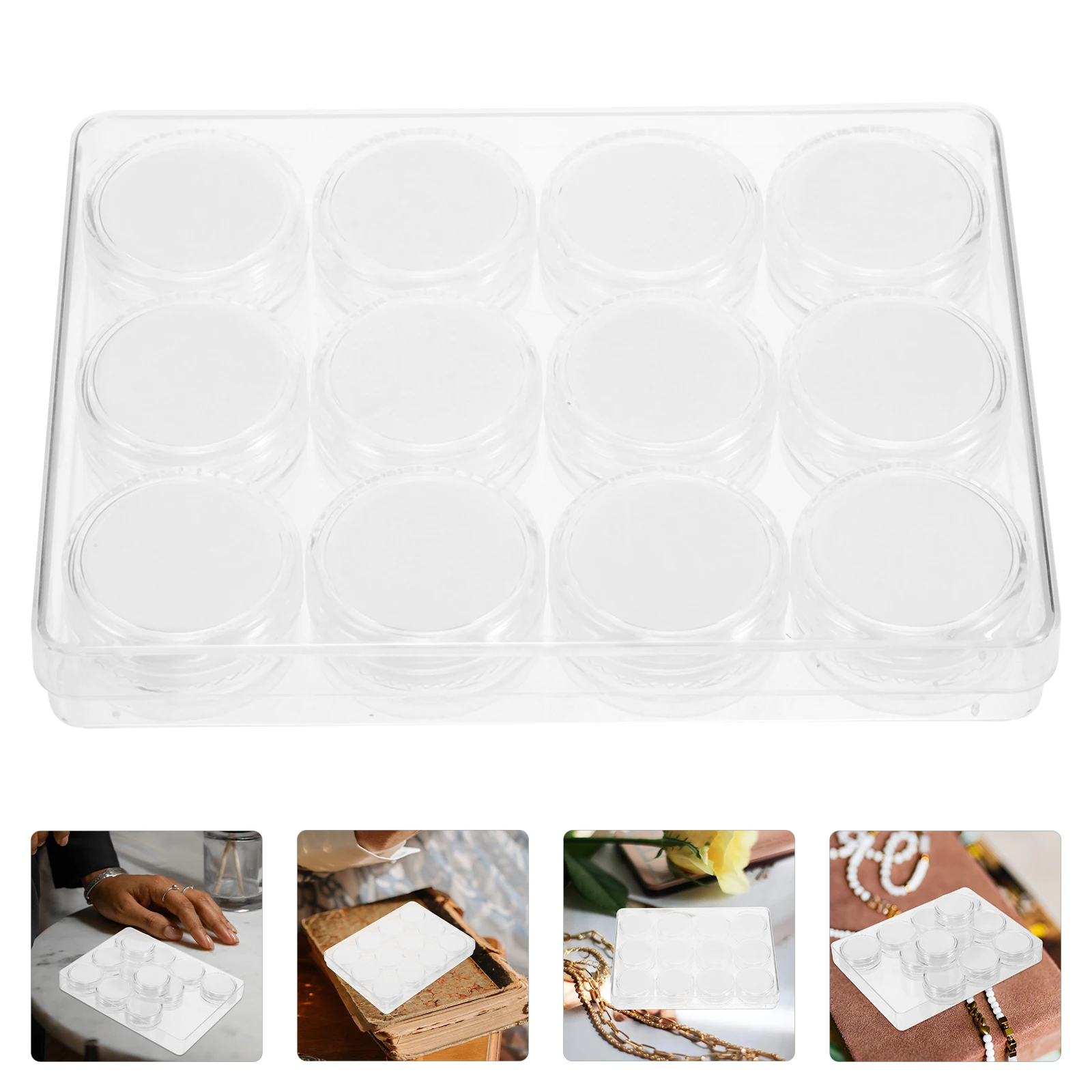 

Acrylic Bare Stone Box Clear Jewelry Organizer Display Case Gemstone Storage Boxes Beads Button Cases Small Tool Organizers