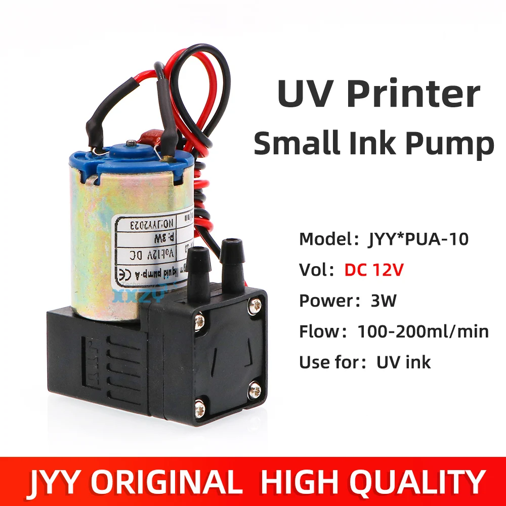 JYY DC12V Small Ink Pump for UV Flatbed Printer 3W 100-200ML/min Original Liquid Pump JYY*PUA-10 UV Ink Diaphragm Pump