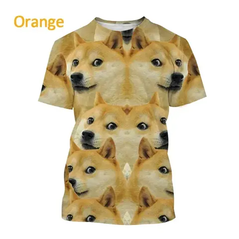 Astronaut Doge Dogecoin Graphic T Shirt For Men Clothing Fashion Meme Cheems Fan T-shirt Casual 3D Shiba Inu Printing Tee Tops