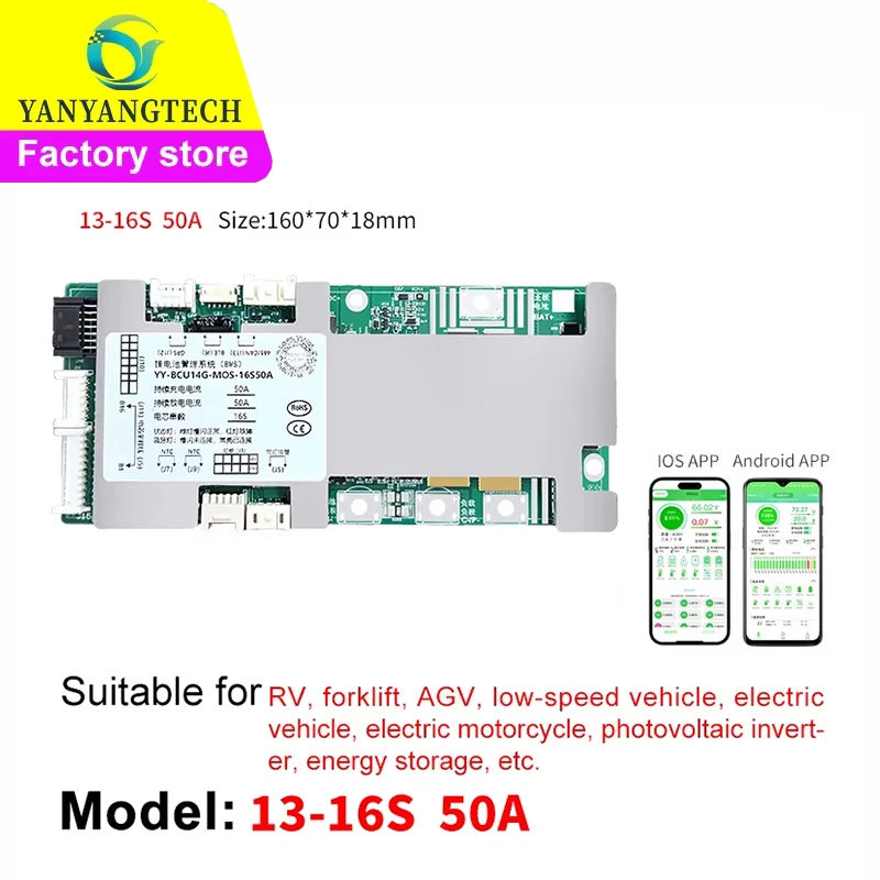 

For Ebike Motorcycle3S-25S Smart BMS Lithium LiFePo4 Battery Protection Board Battery Management System with Bluetooth RS485