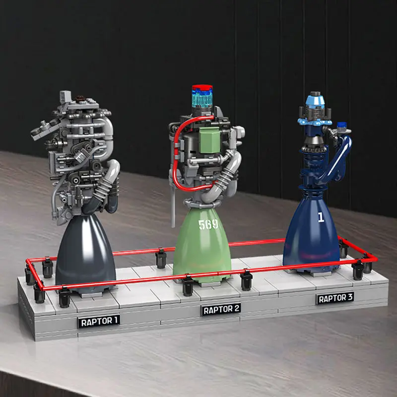 

496PCS 10247 Raptor Rocket Engine Model Ornament MOC Technic Building Blocks RC Model Bricks DIY Toy Holiday Birthday Gift
