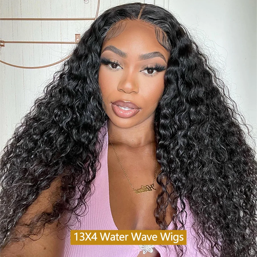 220% Density Water Curly Wigs 28inch 13x4 HD Transparent Lace Wigs Human Hair Lace Frontal Wig 100% Brazilian Human Hair Wigs