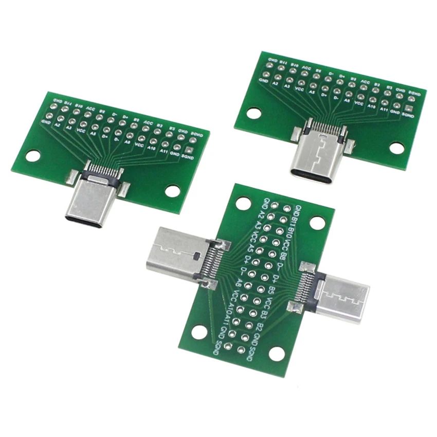 Type-C Male to Female USB 3.1 Test Board Adapter Type C 24P Connector Socket For Data Line Wire Cable Transfer