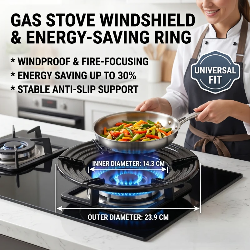 Universal 8 Openings Kitchen Gas Wok Ring Stove Burner Covers Holder Wok Support Rack Anti Slip Windproof Gas Stove Accessories