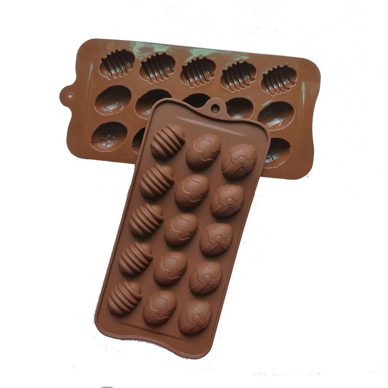 15 buracos mini ovos de páscoa moldes de chocolate de silicone forma moldes de bolo bakeware bandeja de cozimento fondant ferramentas de decoração do bolo