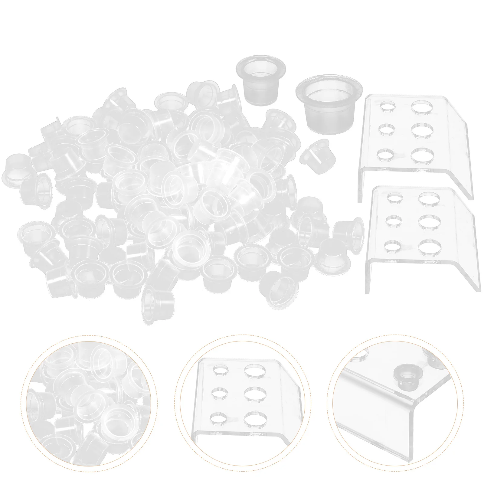 

1 комплект, износостойкие силиконовые чашки для чернил для татуировки, контейнеры для пигментов, компактные устойчивые держатели чернил для татуировки, аксессуары