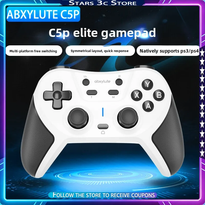 

Беспроводной игровой контроллер Abxylute C5P с тремя режимами подключения, двойными линейными джойстиками и триггерами, совместимый с различными игровыми платформами